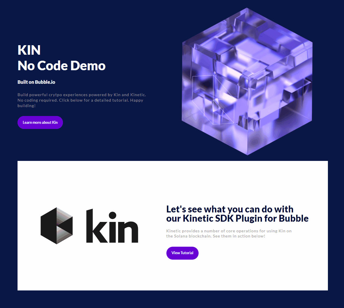 Kin Kinetic Plugin Demo on Bubble