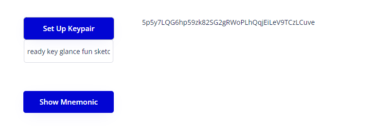 Setup Keypair From Mnemonic