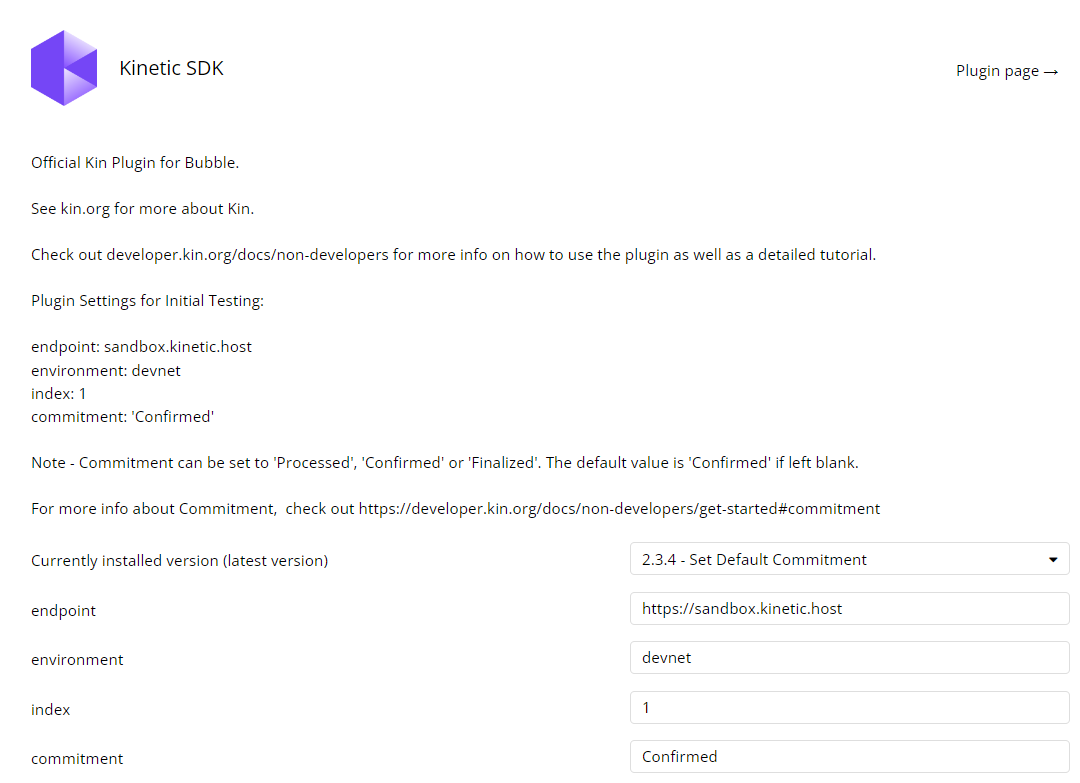Bubble Plugin Settings